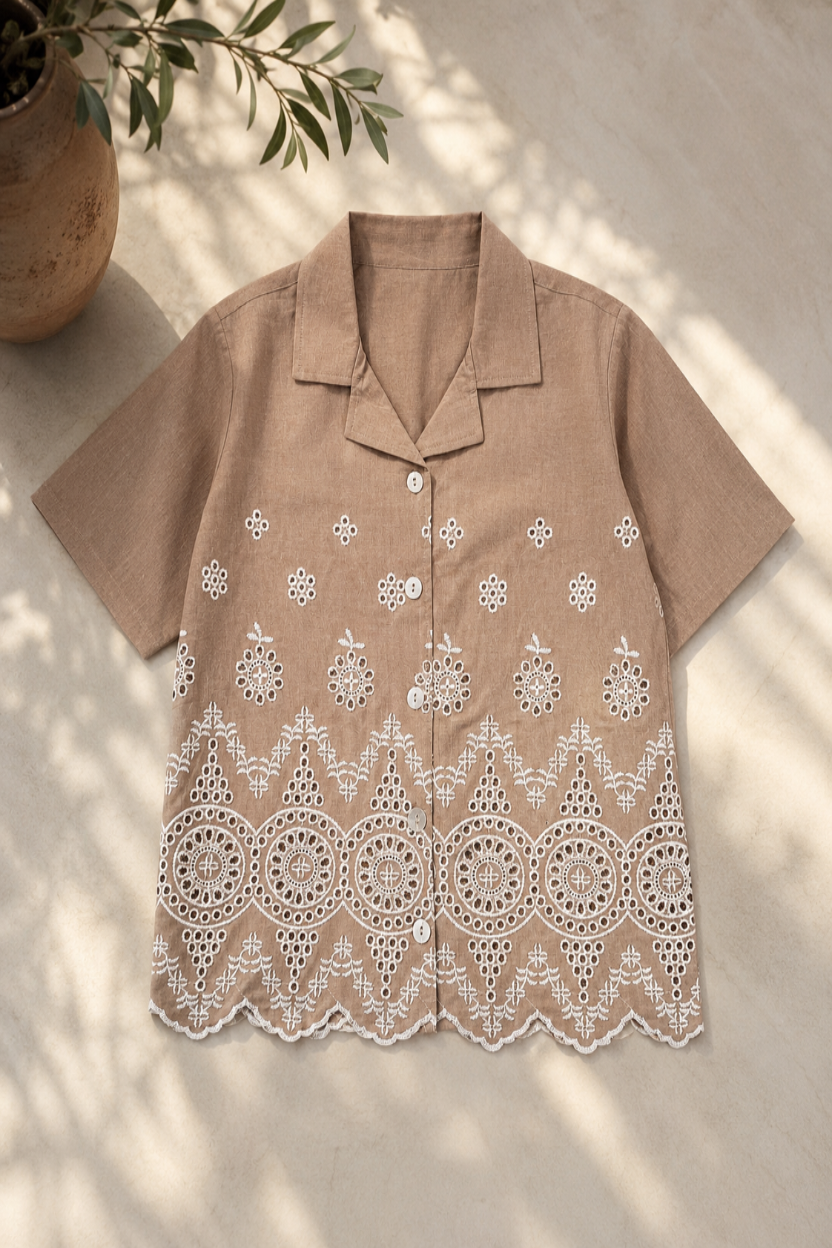 Sandstone Embroidered Shirt