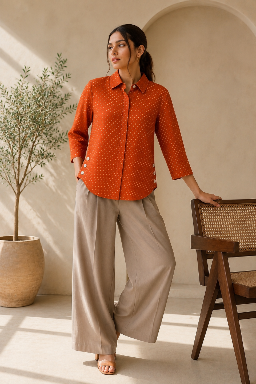 Saffron Glow Cotton Shirt