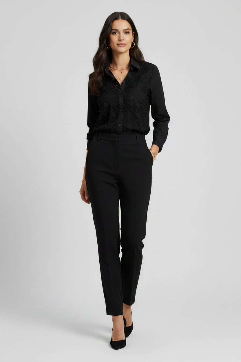 Midnight Lace Cotton Shirt