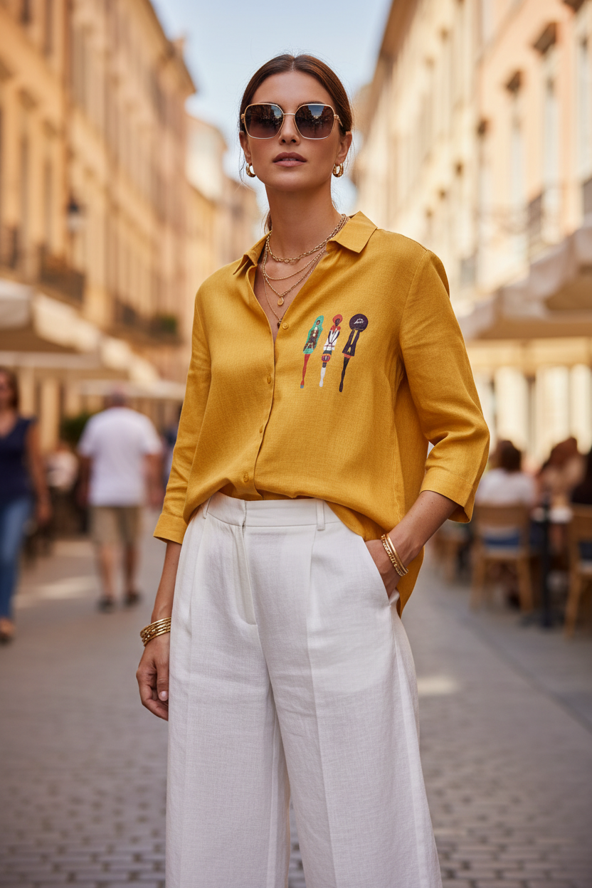 Golden Muse Linen Shirt