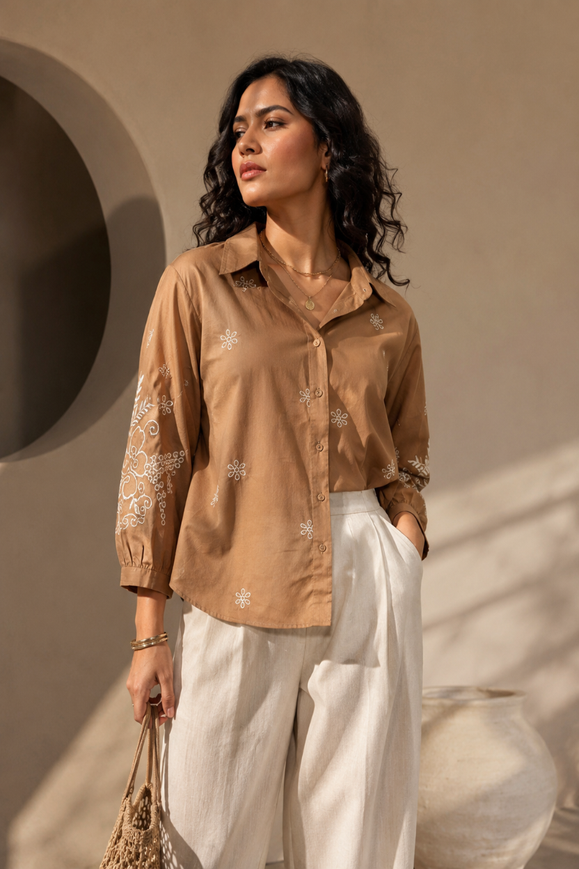 Embroidered Shirts for Women I Cotton & Linen I Ineff