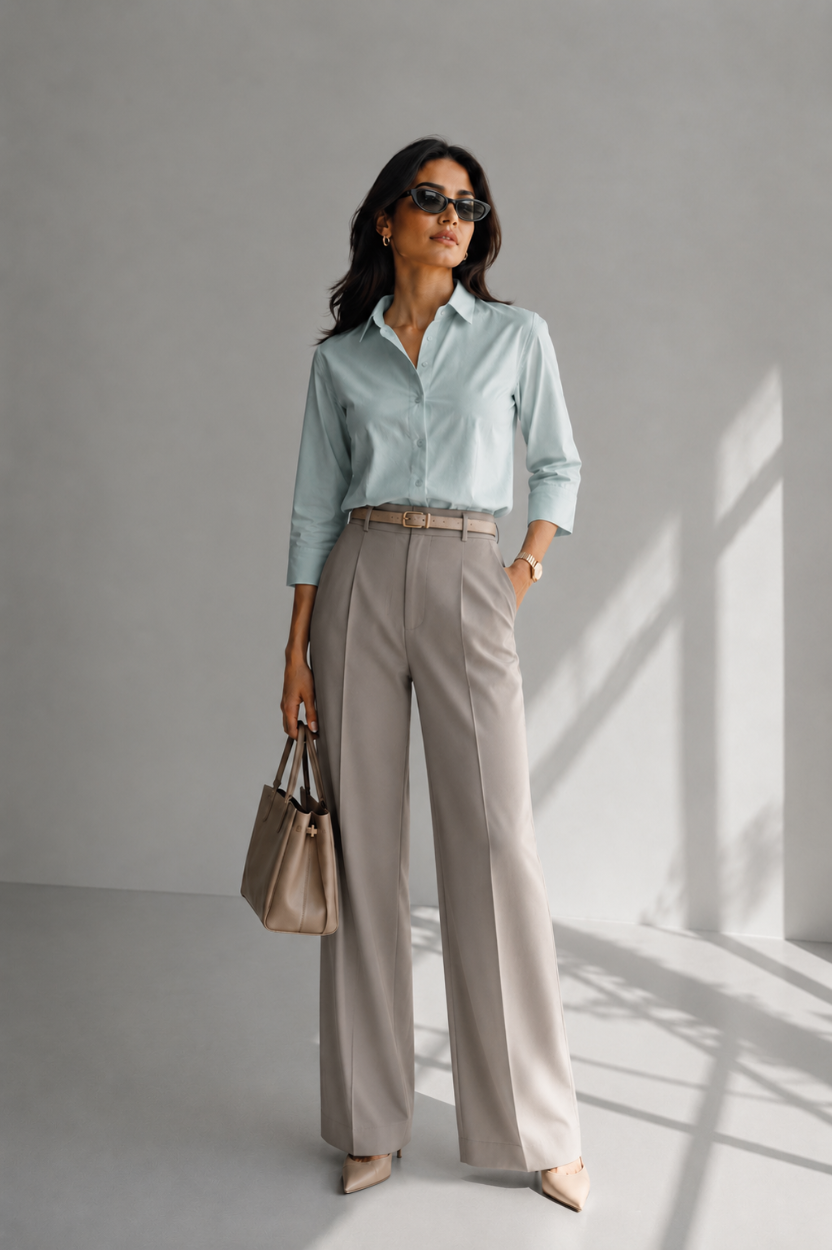 Teal Cotton Poplin Shirt