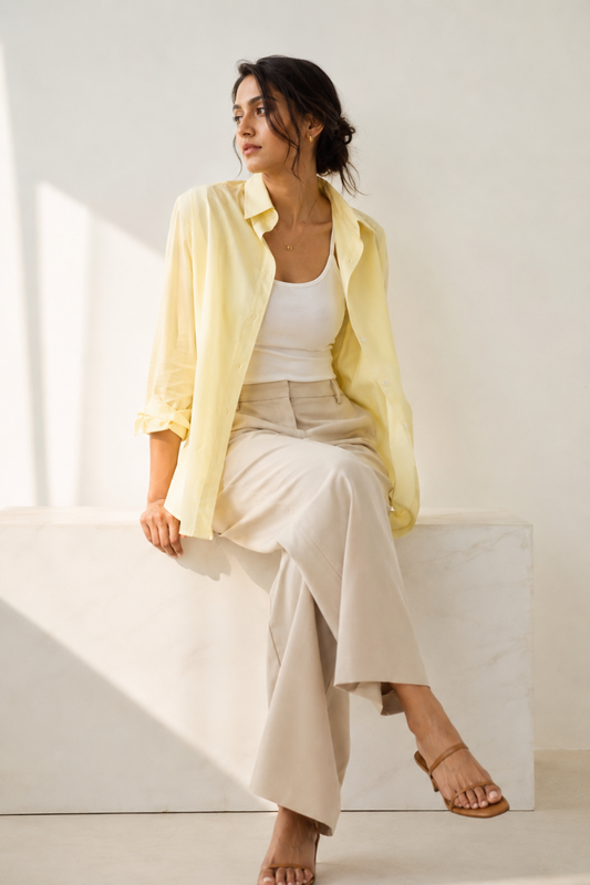 Butter Yellow Cotton Poplin Shirt