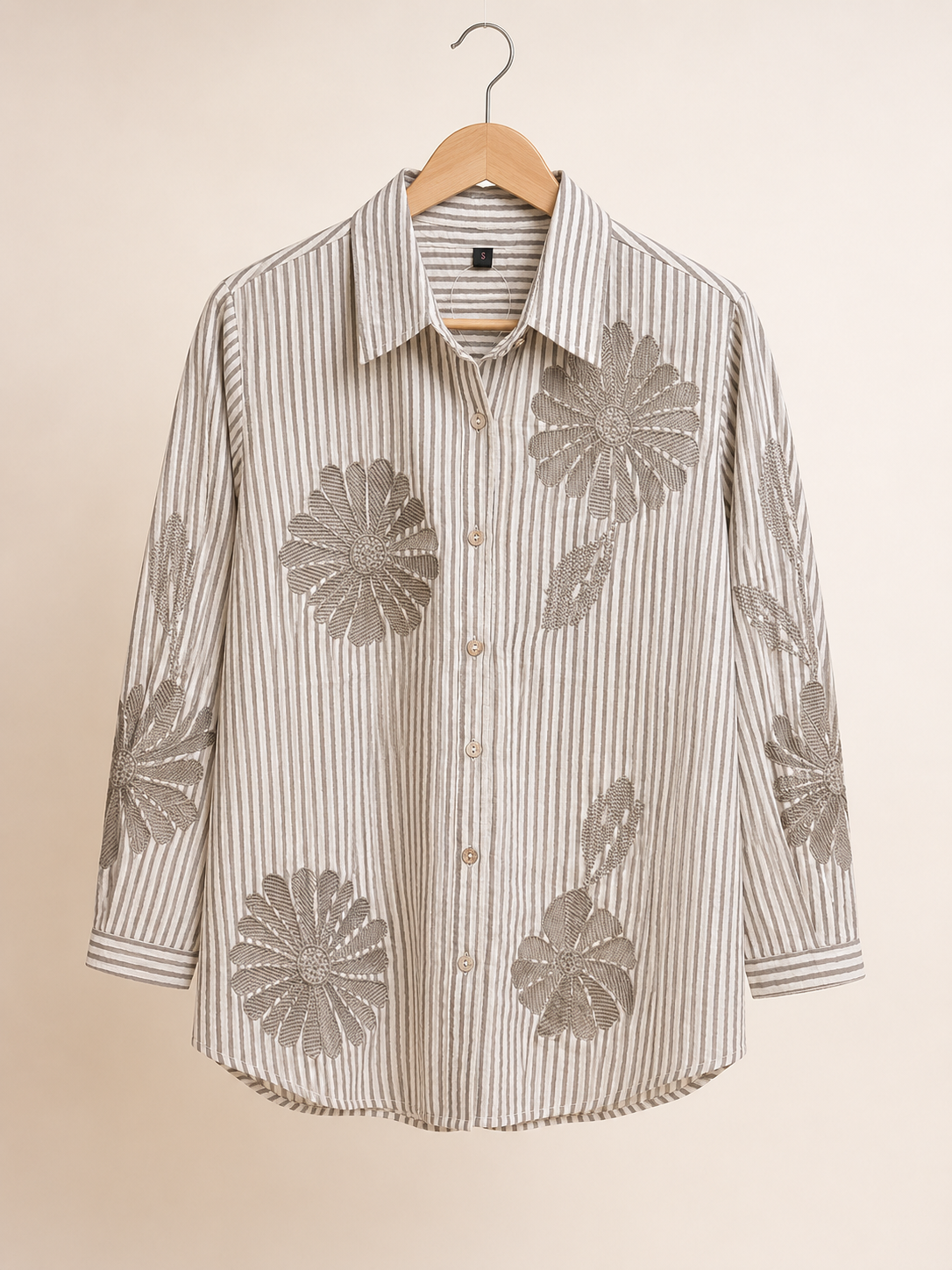 Flora Stripe Embroidered Shirt