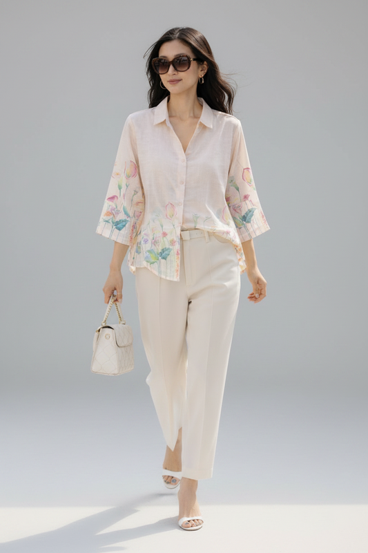 Blush Bloom Linen Shirt