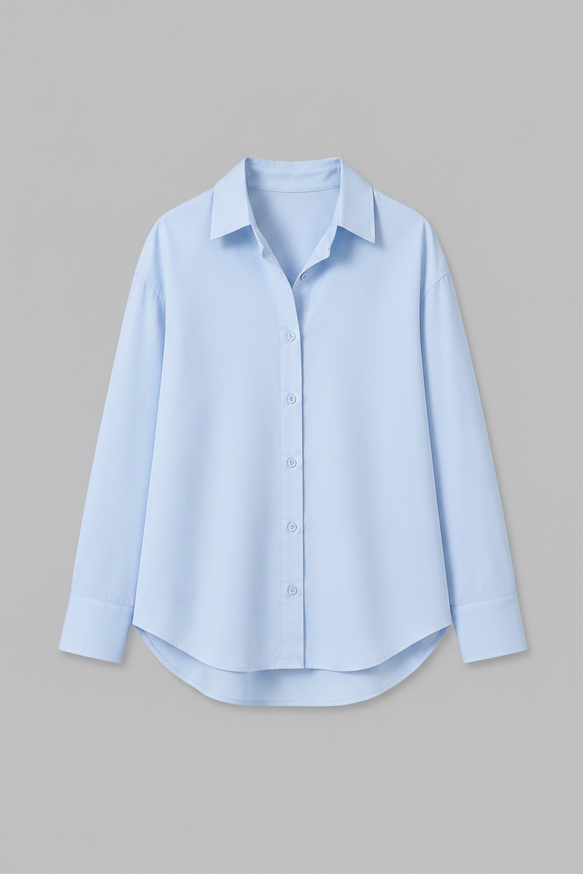 Cloud Blue Cotton Poplin Shirt