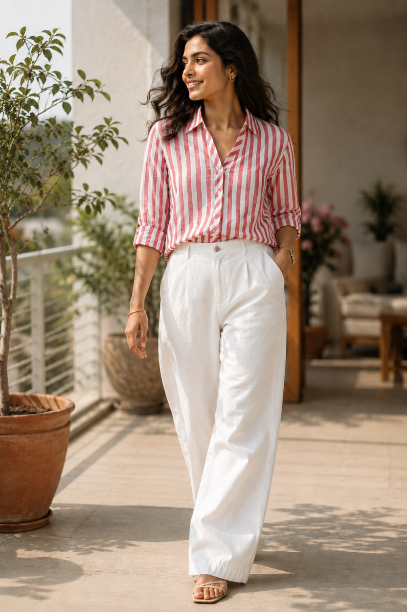Cherry Red Stripe Shirt