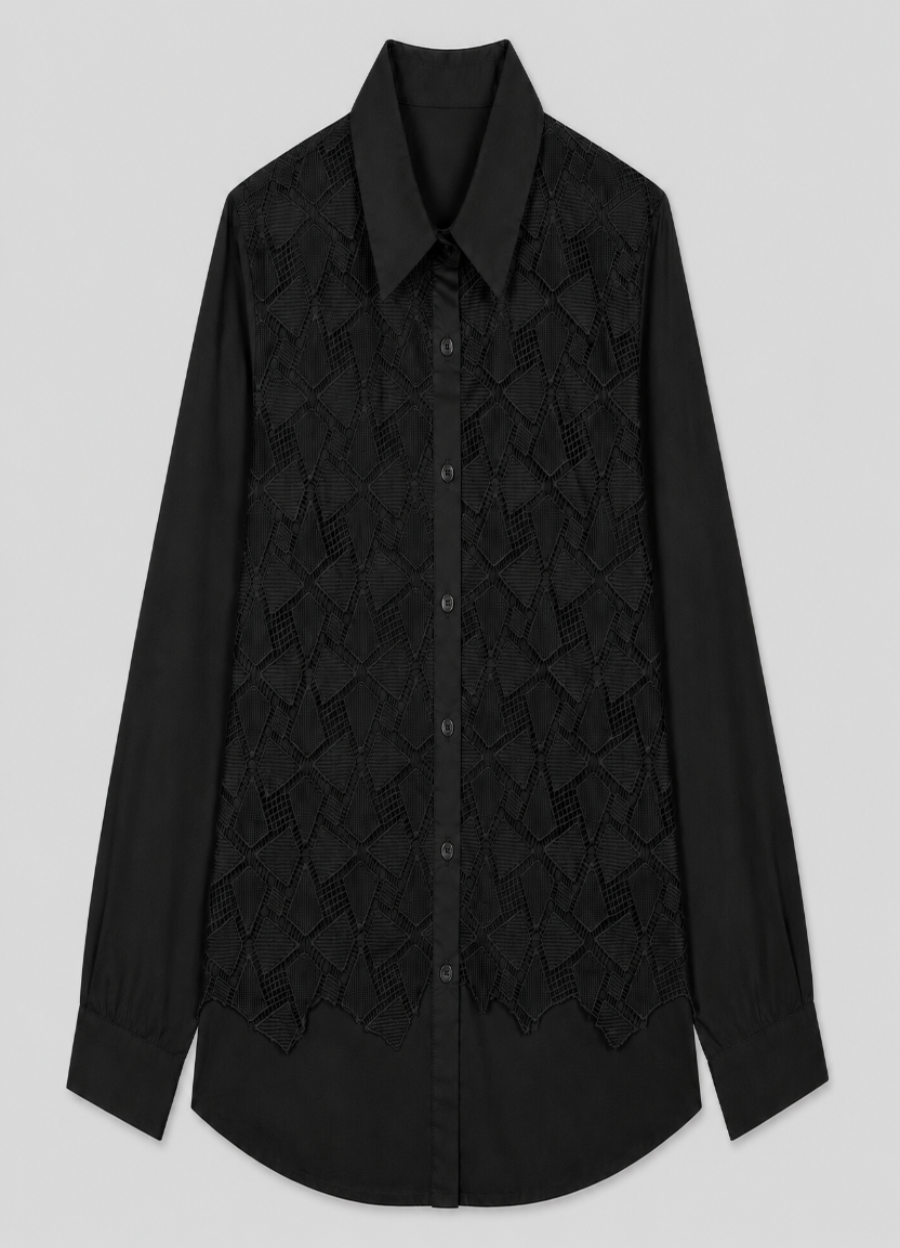 Midnight Lace Cotton Shirt