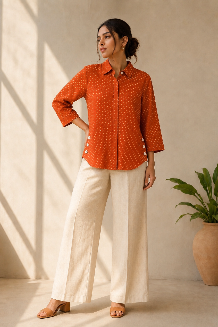 Saffron Glow Cotton Shirt