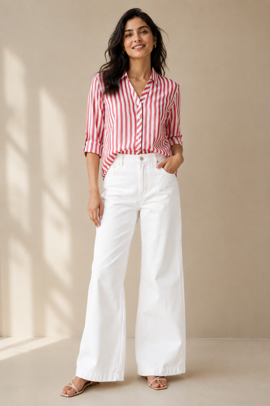 Cherry Red Stripe Shirt