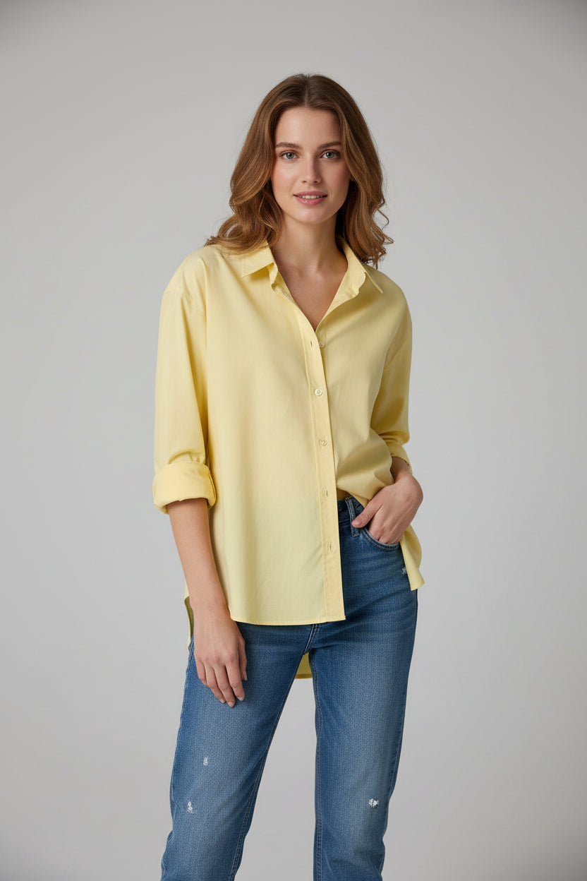Butter Yellow Cotton Poplin Shirt